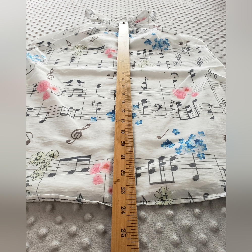 Musical Note Print Women's Top - Picture 9 of 9